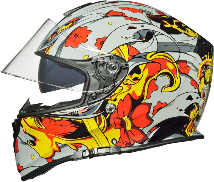 RT-824 Integralhelm Motorradhelm Kinderhelm Motorrad Integral Roller Helm rueger Red RYM M (57-58),