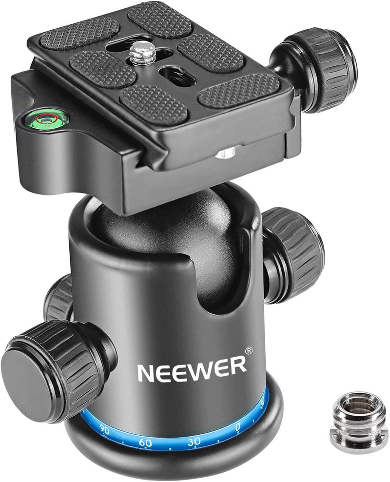 Neewer Pro Metall-Stativ-Kugelkopf, 360 Grad drehbar, Panorama, mit 0,6 cm Schnellschuhplatte, Wasse