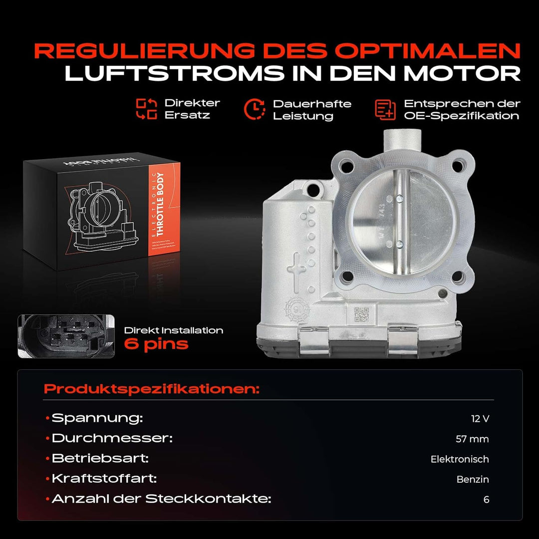 Frankberg Drosselklappe Drosselklappenstutzen für Galaxy Mondeo IV S-Max XE XJ Discovery Sport S60 I