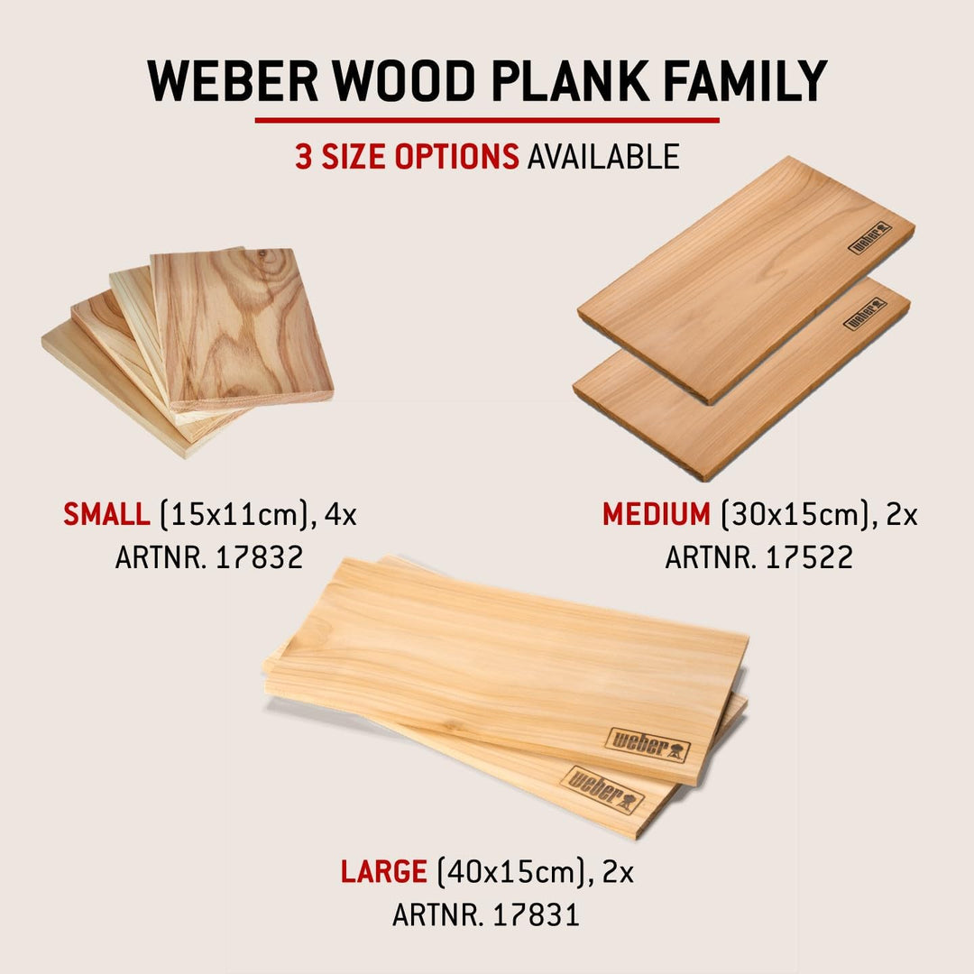 Weber Zendernholz Räucherbretter - Gross (40 x 15cm), 2er Pack, süsses, mildes Aroma, ideal für Käse