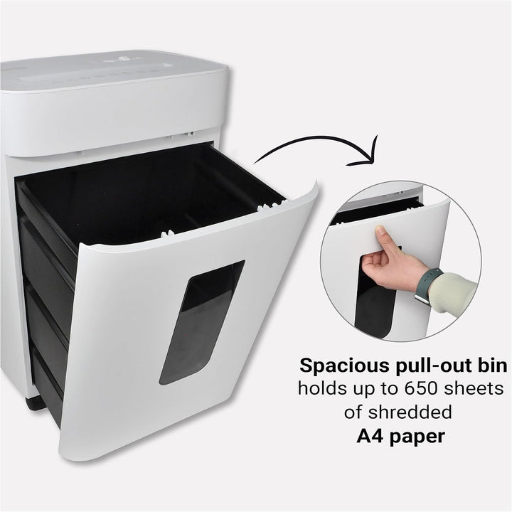 DESQ® Aktenvernichter Sicherheitsstufe P5 - Microcut (2500 Partikel/A4), 2 x 12 mm, 20 Liter, 10 min