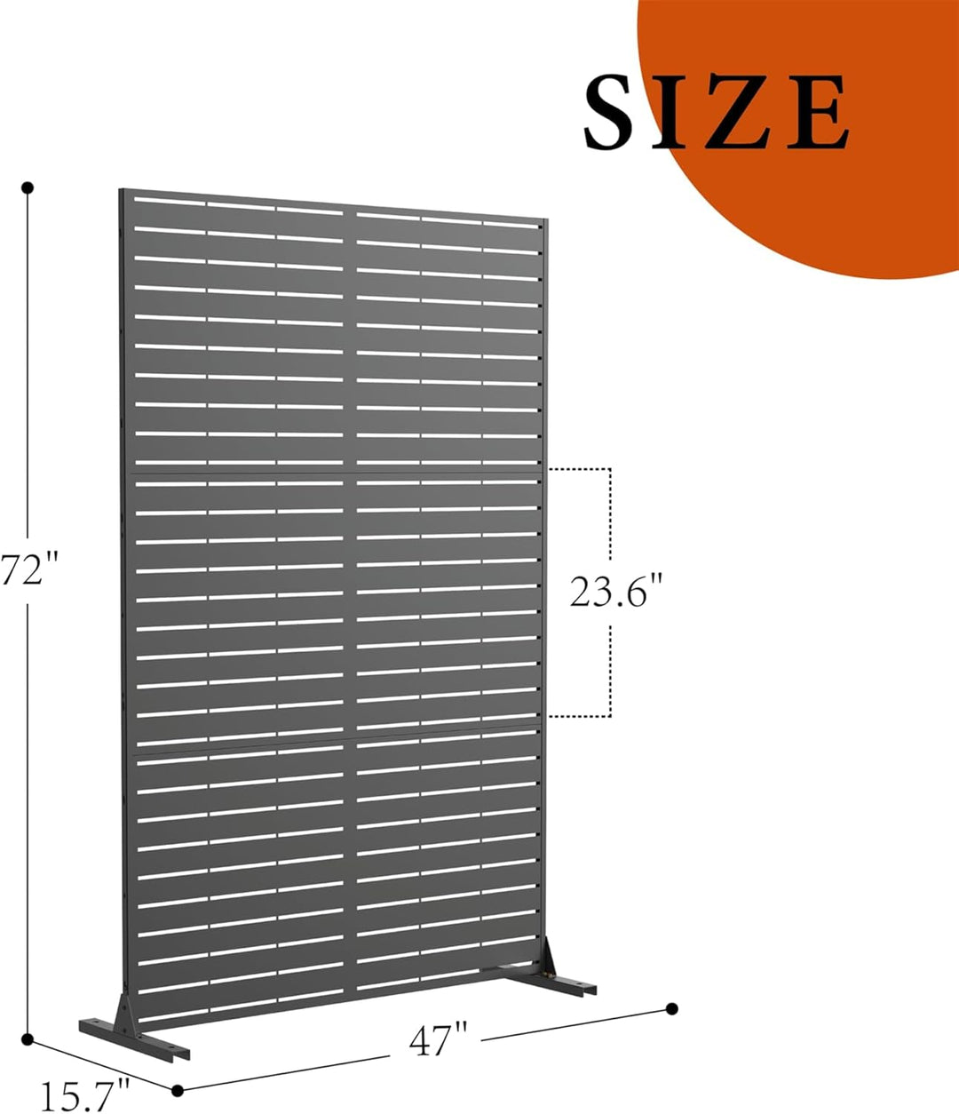 GarveeTech Paravent Outdoor, 120x180cm Freistehender Sichtschutz aus Stahl, Windschutz für Terrasse