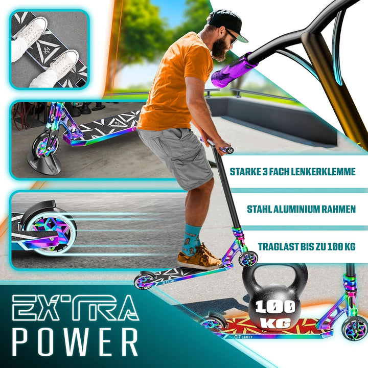 KESSER® Stunt Scooter GT-Limit 360° Lenkung Funscooter Stuntscooter mit Ständer ABEC 9 Kugellagern,