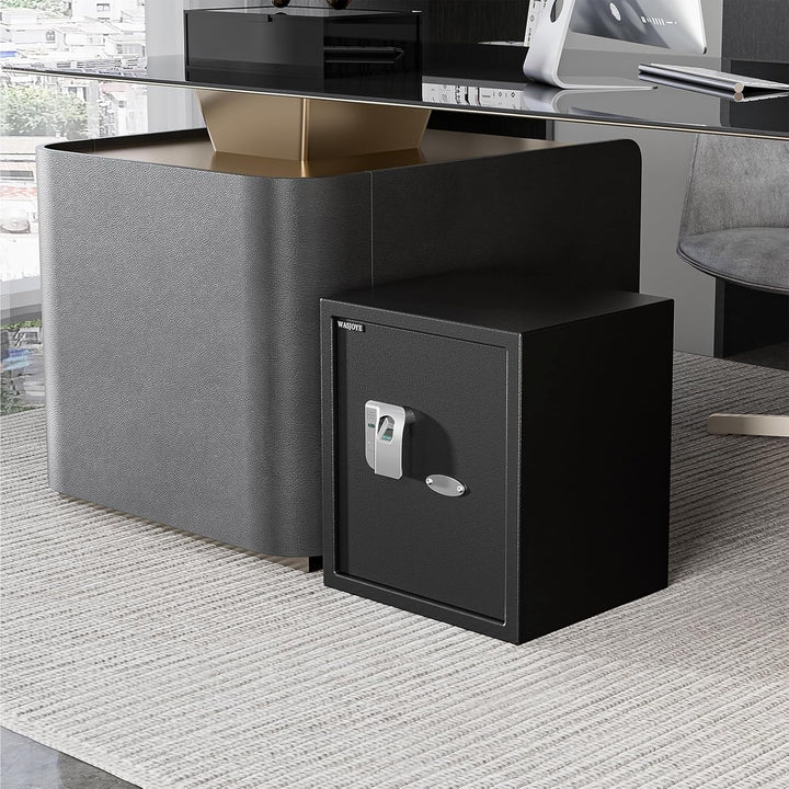 WASJOYE 43L Tresor mit Fingerabdruck, Gross Safe mit Fingerabdruck, Biometrischer Möbeltresore, Tres
