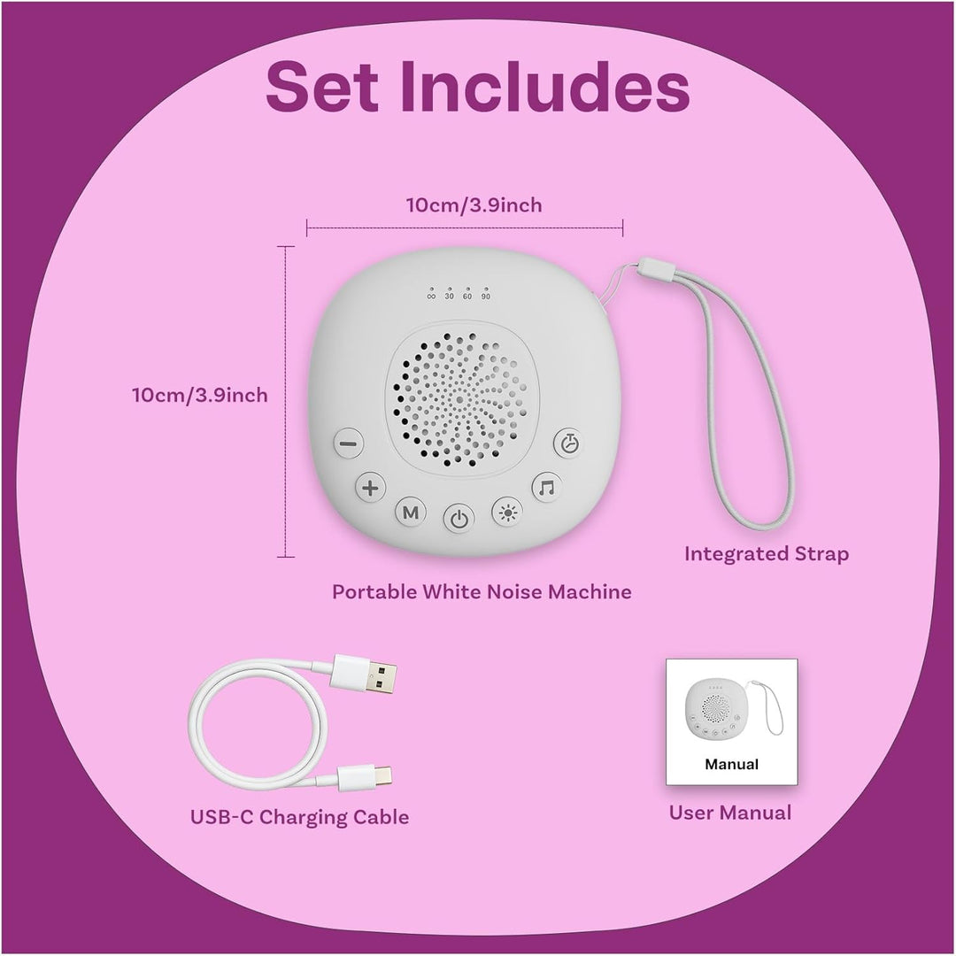 White Noise Machine mit Licht von MMOBIEL – mit 20 beruhigenden Klängen, Timer & USB-C - Kompakte Ei