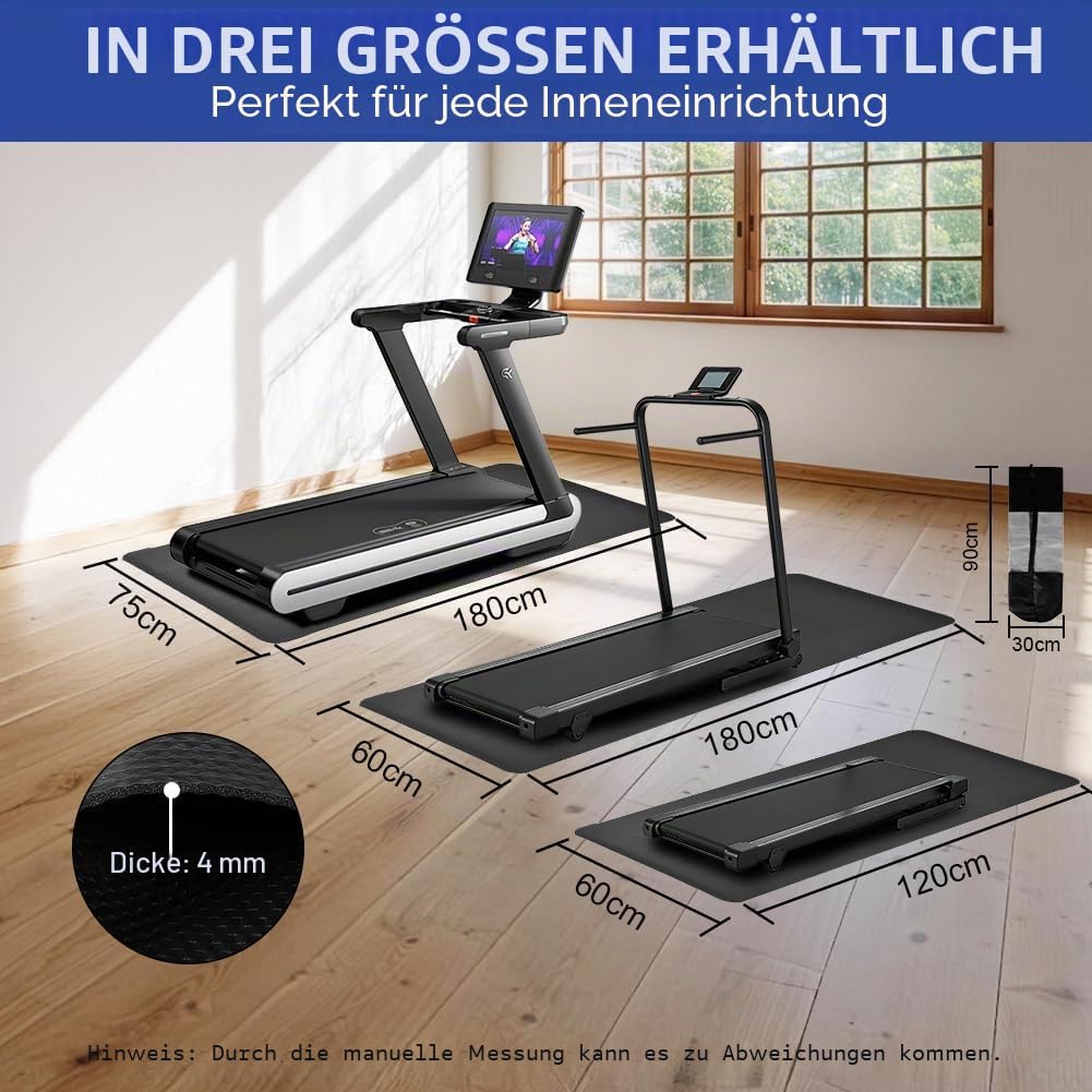DiULi Yogamatte, Bodenschutzmatte Fitnessgerät Fitnessmatte mit Tragegurt und Tasche, für Pilates, W