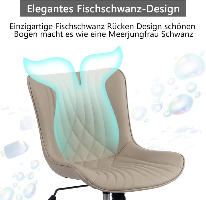 YOUTASTE Ergonomischer Bürostuhl Schaukeldrehstuhl Lounge Stuhl Höhenverstellbare 360° Kunstleder Dr