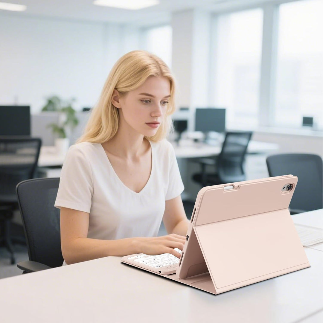 Hülle mit Tastatur für iPad A16 11. Generation 2025, iPad 10. Generation 2022 10,9 Zoll, Abnehmbarer