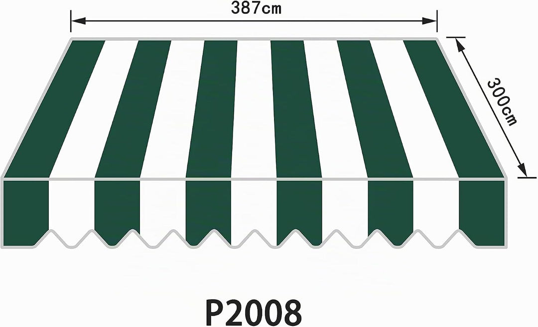 home Trends Markisenstoff 4m Markise mit Volant 4 x 3 m Markisenbespannung ersatzstoff 387 x 300cm B