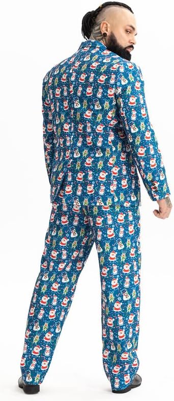 U LOOK UGLY TODAY Herren Lustige Weihnachtsanzüge für Weihnachten Party Kostüm Festliche Anzug aus S