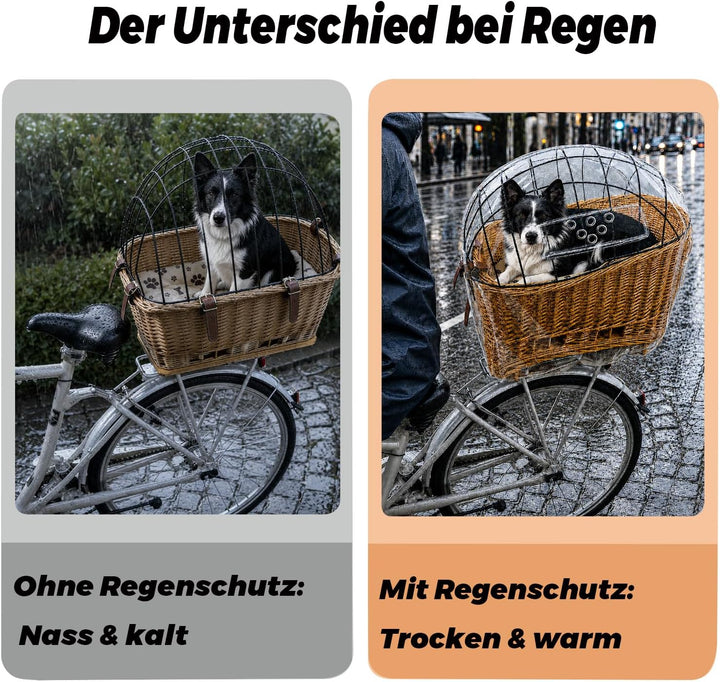 Sonnensegel für Hundefahrradkorb &amp; Fahrradkorb – Grosses, verstellbares Schutznetz für Hunde – Atmun