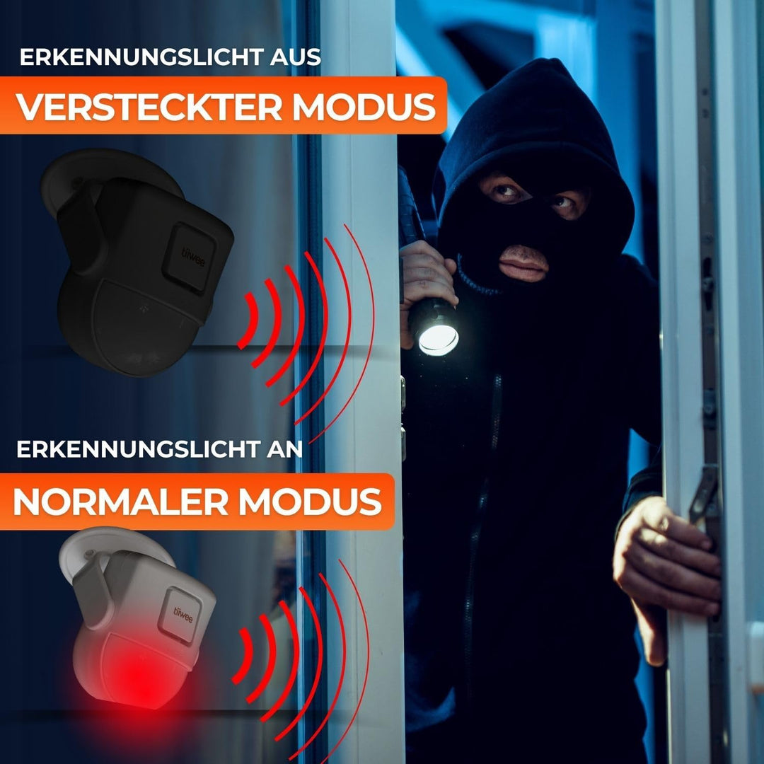 tiiwee X4 PIR Bewegungsmelder Alarm mit Fernbedienung - 120 dB - Erweiterbar - Alarmanlage Innen Sic