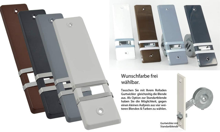 markiso® Rolladen Gurtwickler unterputz, Rollladen Aufwickler Lochabstand 160mm | 5 Stück | für Maxi