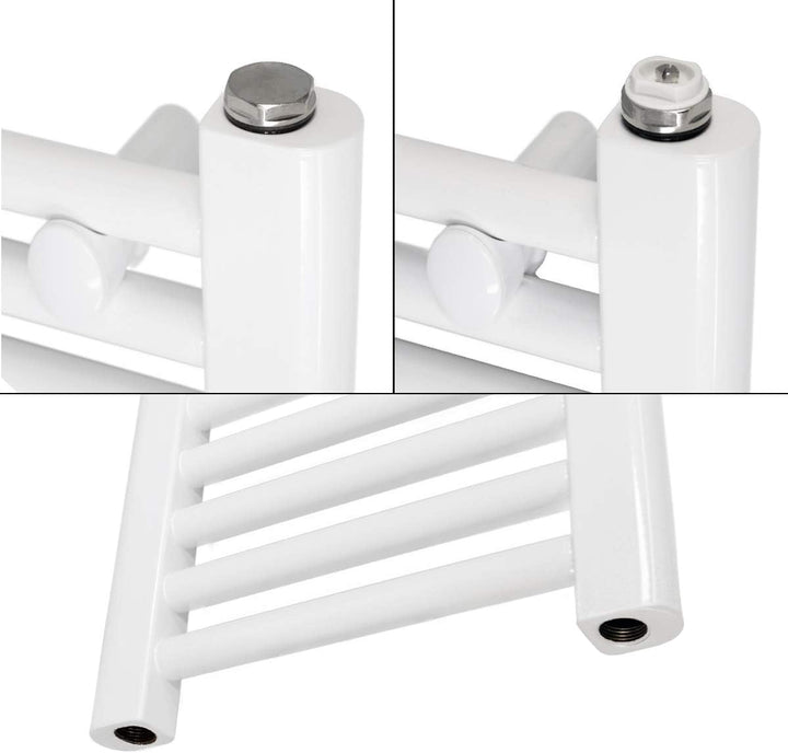 ECD Germany Badheizkörper Elektrisch 400 x 1500 mm Weiss mit Heizstab 1200W Grosse Leistung - geboge