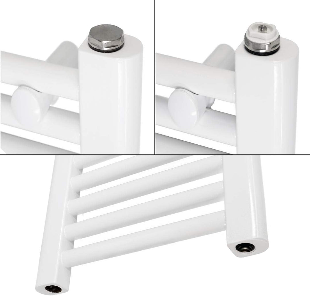 LuxeBath Badheizkörper Elektrisch mit Heizstab 1200W - 500 x 1500 mm - Weiss - gerade mit Seitenansc