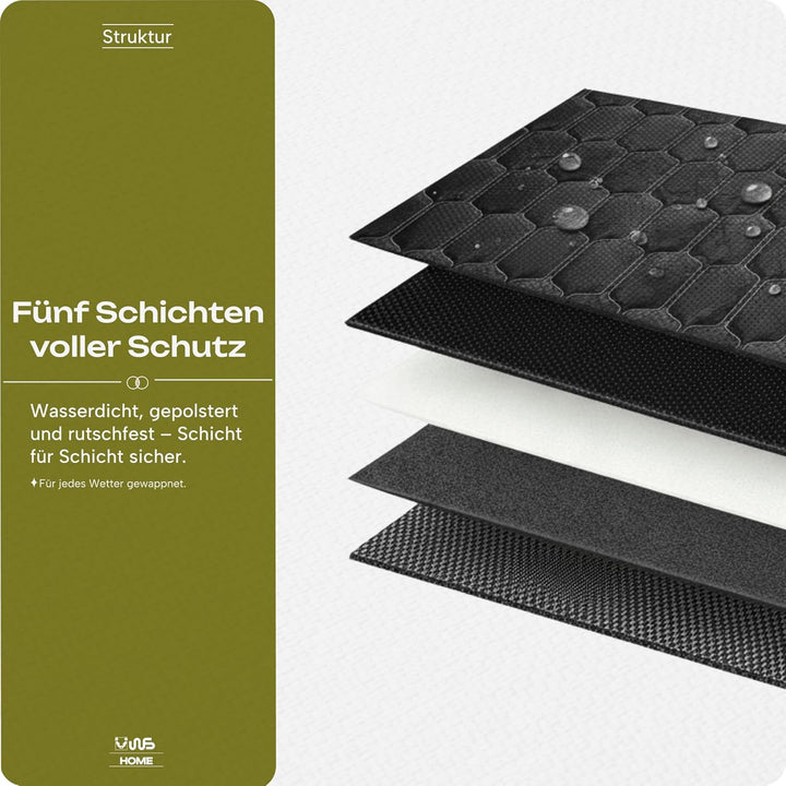 Hundedecke Auto 4-in-1 – Rückbank-, Hängematten-, Teil- & Vordersitz-Schutz, 132×145 cm – 600D Oxfor
