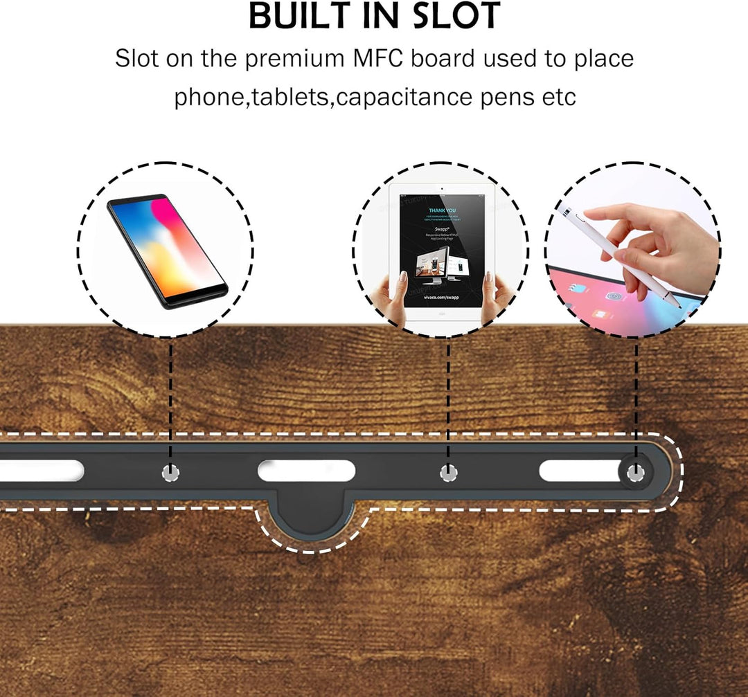 sogesfurniture höhenverstellbar Laptoptisch Computertisch mit Tablet Steckplatz, 80 * 40cm PC Tisch