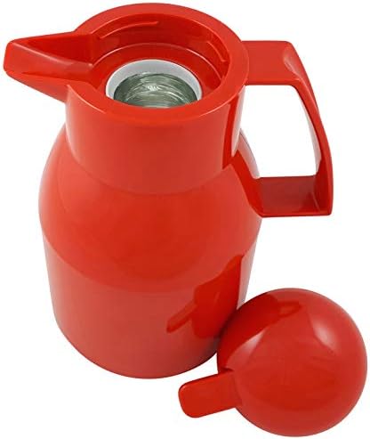 Helios Top Push Kunststoff-Isolierkanne, rot, 1 Liter 1,0 Liter Rot, 1,0 Liter Rot