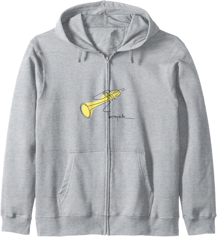 Trompeter One-Line Musiker Design Blas-Orchester Trompete Kapuzenjacke