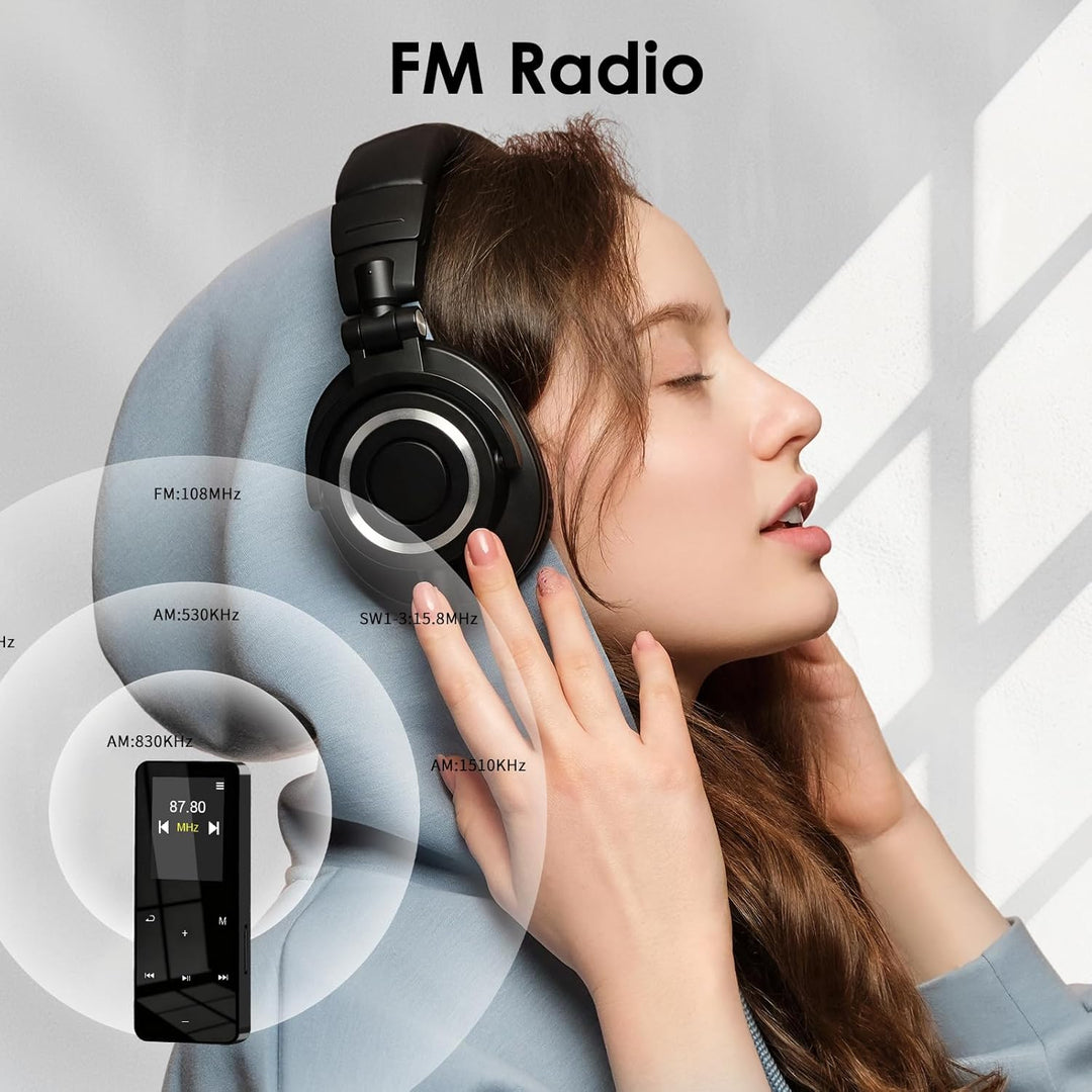 24GB MP3 Player mit Bluetooth, 1,8 Zoll HD Touchscreen, Musikplayer mit HiFi Lautsprechern, FM Radio