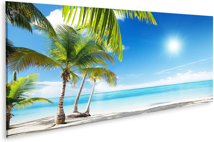 islandburner Bild auf Leinwand Karibisches Meer Strand Unter Palmen Bilder Wandbilder Poster Leinwan