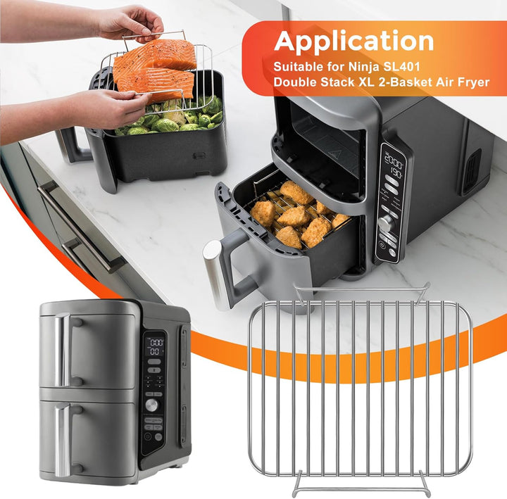 Luftfritteuse Ersatzteile für Ninja SL401 DoubleStack XL 2 Korb-Luftfritteuse, 21,6 x 18,3 x 4,6 cm,