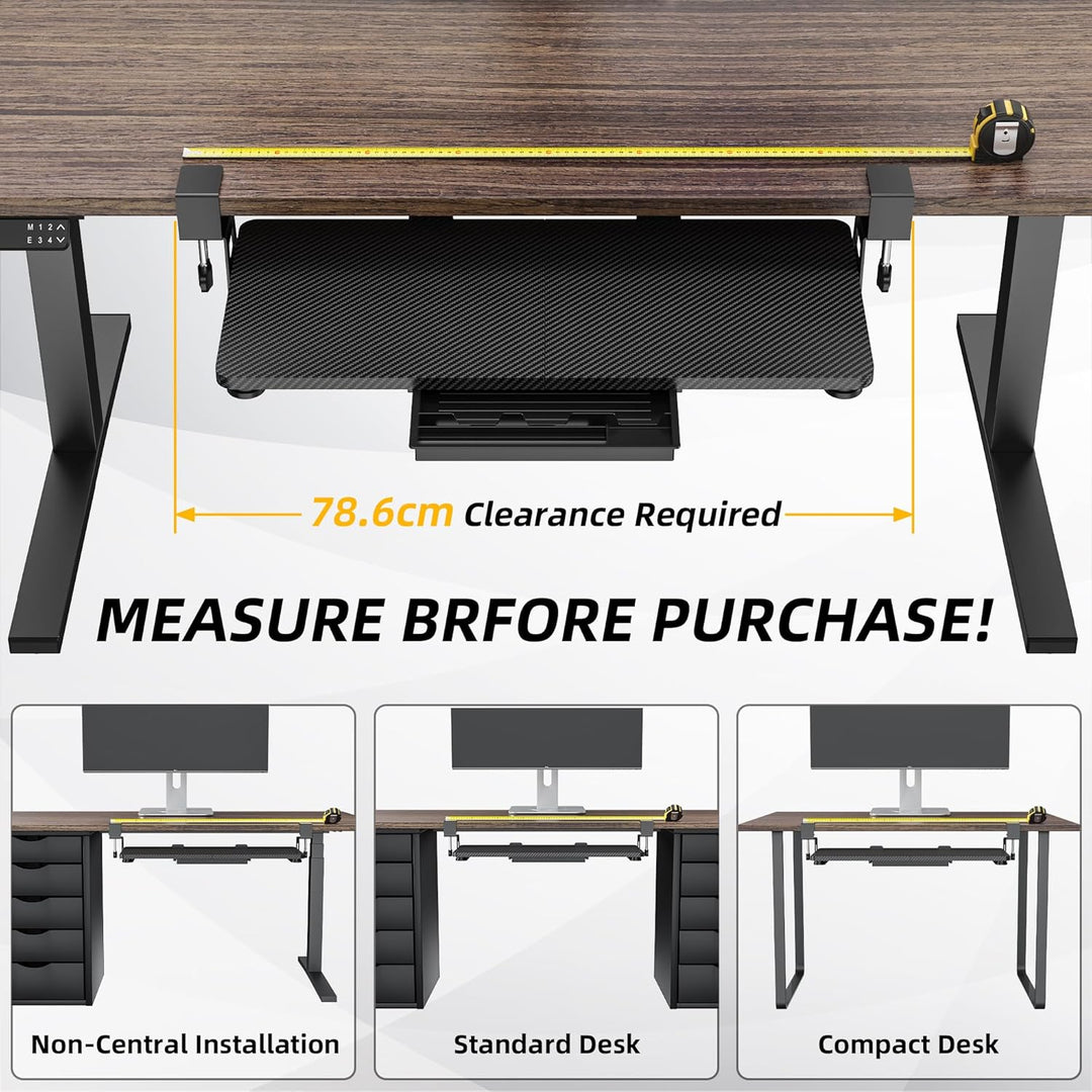 ETHU Office-Keyboard-Drawers Carbon Black, Tastaturablage, grosse Tastaturablage unter dem Schreibti