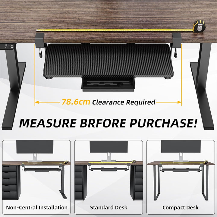 ETHU Office-Keyboard-Drawers Carbon Black, Tastaturablage, grosse Tastaturablage unter dem Schreibti