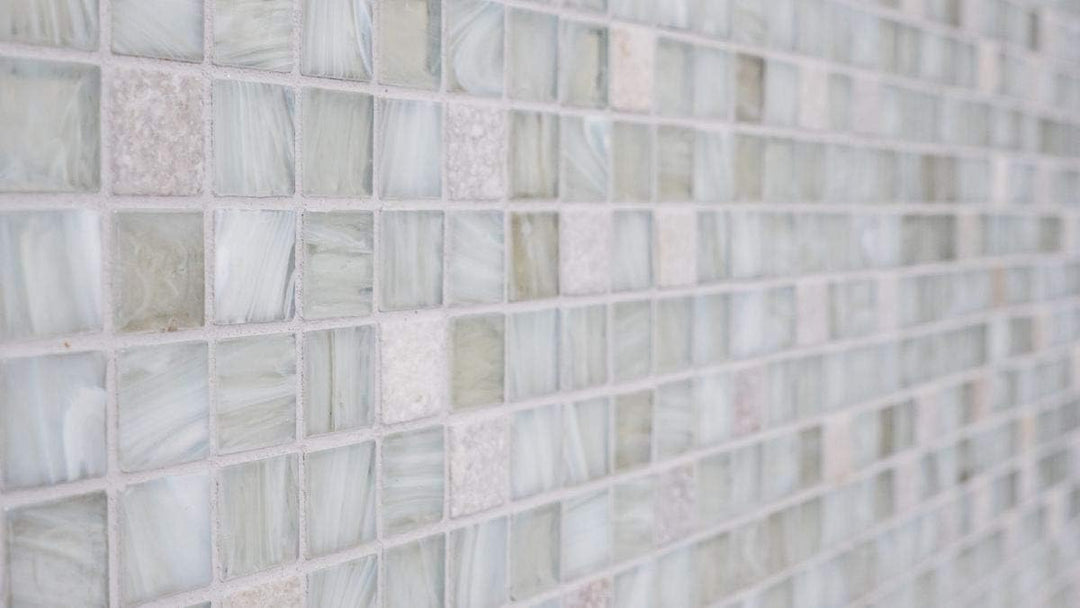 Mosaik Fliese Transluzent weiss Glasmosaik Crystal Stein Cream weiss für WAND BAD DUSCHE KÜCHE FLIES