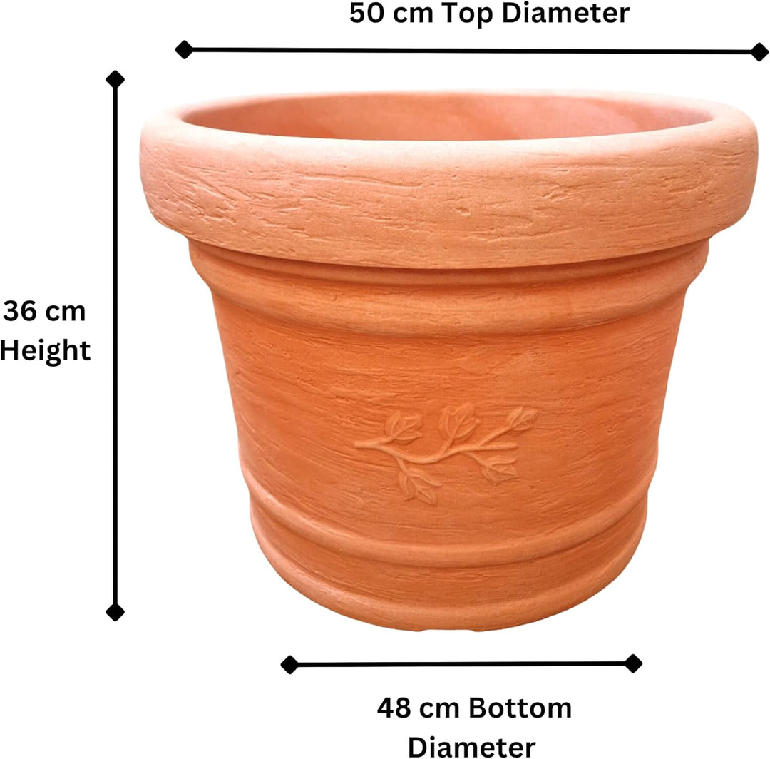 Terrastone Kunststoff Pflanzkübel - 50x48x36cm Blumenkübel wetterfest - Übertopf Pflanzgefäss mit De