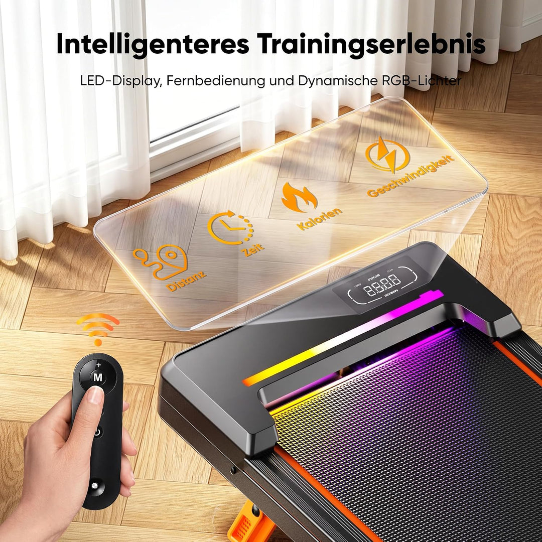GIDGIMO Walking Pad, klappbares Laufband mit Steigung für Zuhause und Büro, Leiser Motor, LED-Displa