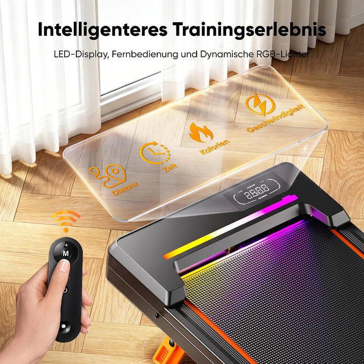GIDGIMO Walking Pad, klappbares Laufband mit Steigung für Zuhause und Büro, Leiser Motor, LED-Displa