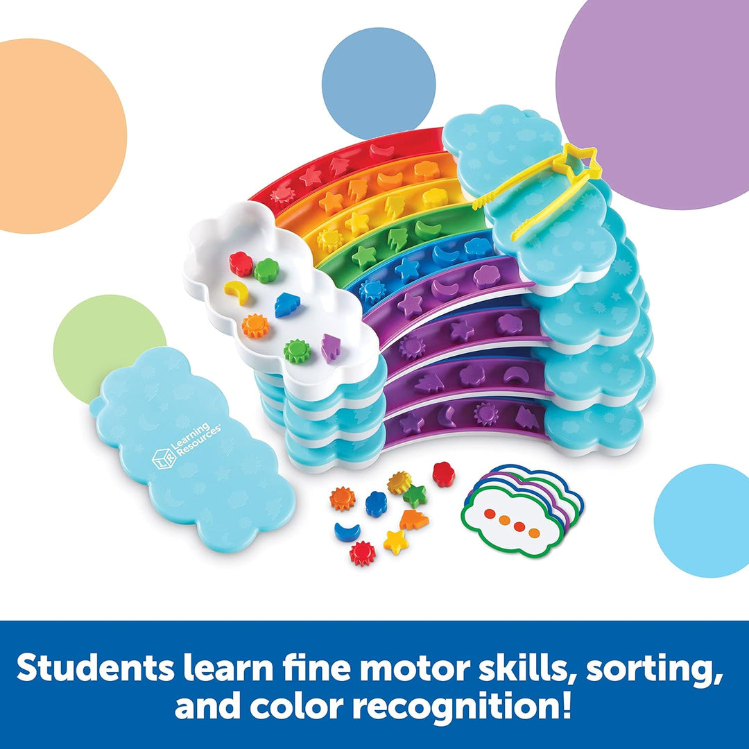 Learning Resources Regenbogen-Sortierset, Schulausgabe (4er-Set), Feinmotorisches Geschick, Sortiere