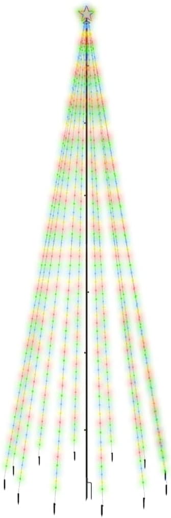 vidaXL Weihnachtsbaum mit Erdnägeln Lichterbaum Weihnachtsdeko Stern Beleuchtung Aussen Beleuchtet L