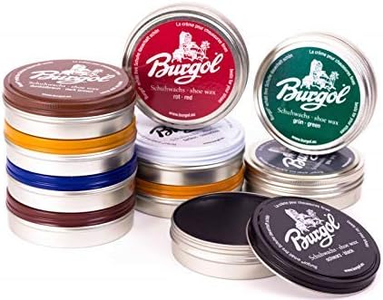 Burgol Schuhpflegeset für rahmengenähte Schuhe dunkelbraun mit Burgol- Bürsten- Ledersohlenöl-Pomade