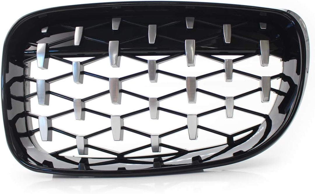 GSRECY Frontstossstange Kidney Diamond Auflage Kühlergrill für 1er E81 E82 E87 E88 LCI 2007-2013