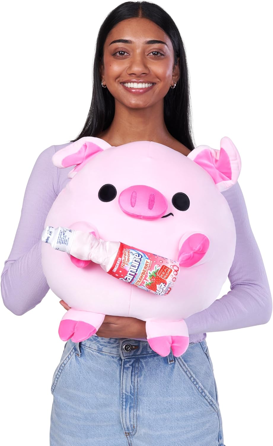 Snackles-CORE Licensed-Series 3-Plush 14" Piggy with Sangaria Strawberry Ramune ANNA, ANNA