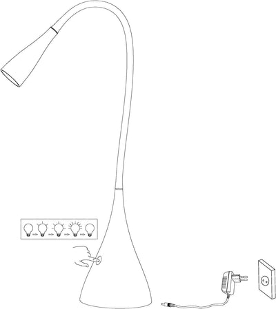 EGLO LED Tischlampe Snapora, 1 flammige Tischleuchte mit Touch, dimmbar, Schreibtischlampe Modern, M