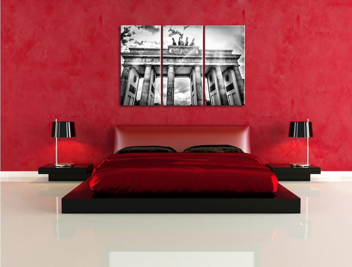 Pixxprint Brandenburger Tor Berlin als Leinwandbild/Grösse: 3 Teilig (120x80) cm/Wandbild/Kunstdruck