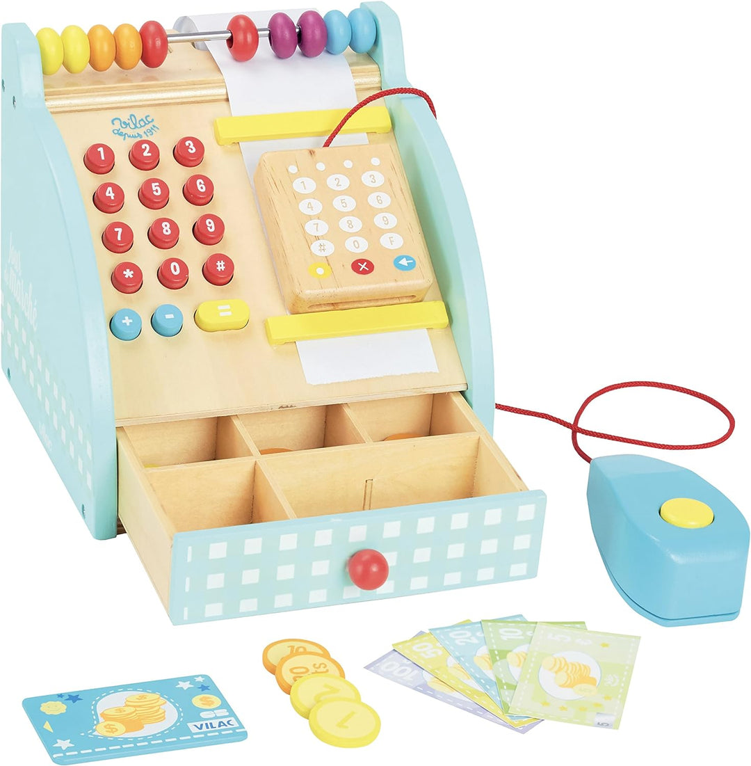 Vilac vilac8102 Cash Registe, 16 x 16,5 cm Pretend Play Registrierkasse, Pretend Play Registrierkass