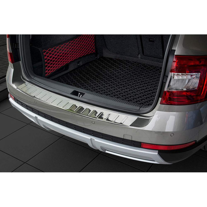 Edelstahl Heckstossstangenschutz kompatibel mit Skoda Octavia III Scout 2014-2020 'Ribs'