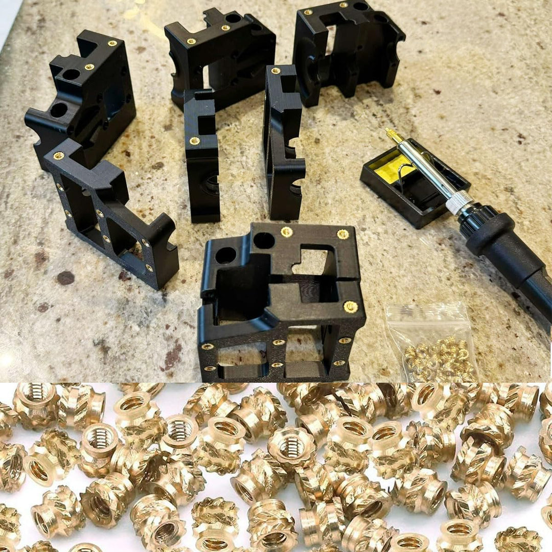 Heat Set Insert Tools Kit Brass Nuts 3D Printing 60W Digital Soldering Iron and 380pcs Kit Threaded