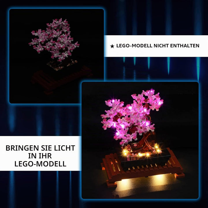 YEABRICKS LED Licht für Lego-10281 Creator Expert Bonsai Tree(Pink) Bausteine Modell (Lego Set Nicht