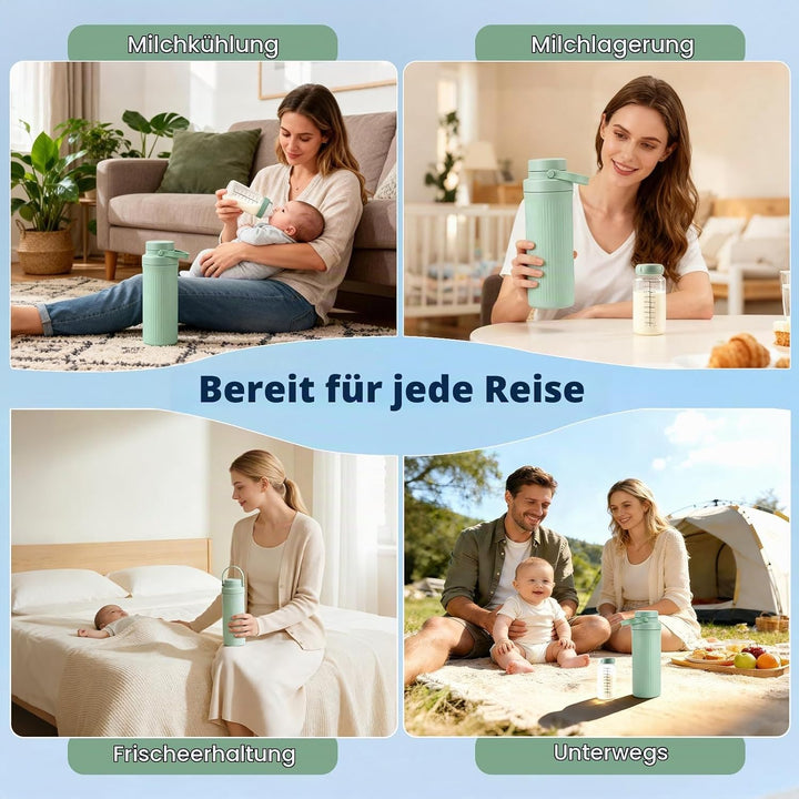 Tragbarer Muttermilchkühler für draussen (600ml), 24H Frische durch 360°-langzeitige Gesamtkühlung,