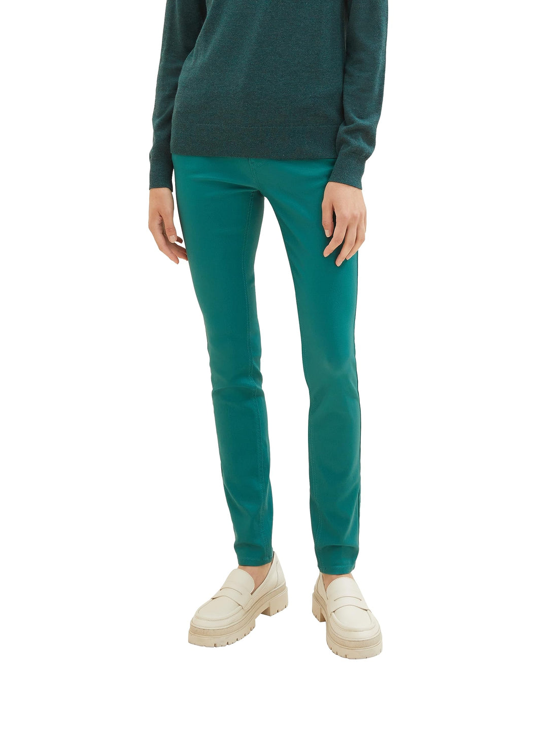TOM TAILOR Damen Alexa Skinny Jeans in PU Leder-Optik 27W / 32L 21178 - Ever Green, 27W / 32L 21178
