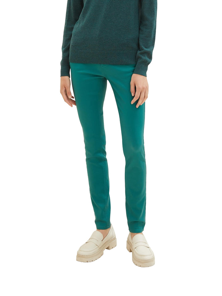 TOM TAILOR Damen Alexa Skinny Jeans in PU Leder-Optik 27W / 32L 21178 - Ever Green, 27W / 32L 21178