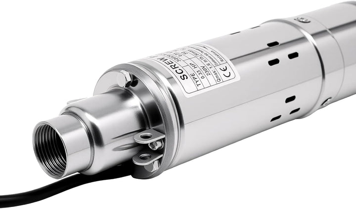 3 Zoll Tiefbrunnenpump Edelstahl Tiefbrunnenpumpe 1600 L/h, Förderhöhe max. 80 m, Brunnenpumpe Tauch