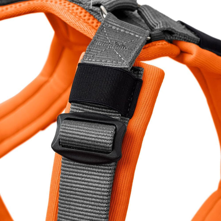 Hunter Hundegeschirr Maldon UP, Farbe: orange/grau, weich gepolstert & komfortabel, stark reflektier