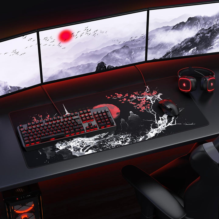 TITANWOLF - XXL Speed Gaming Mauspad 900 x 400mm - XXL Mousepad - Tischunterlage Large Size - verbes