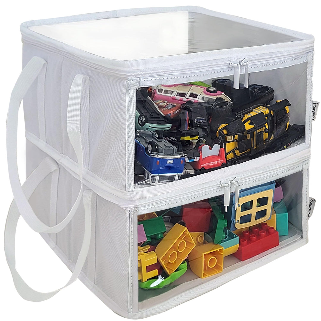 holay 2er-Packung Aufbewahrung Behälter PVC Boxen with Transparent Deckel & Griffe - Langlebig & Fal
